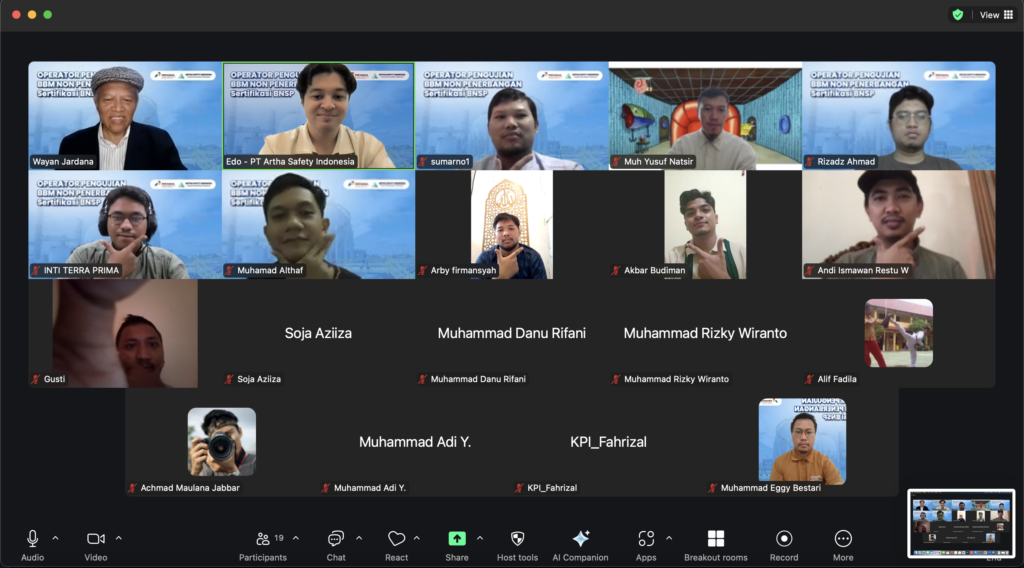 Operator Pengujian BBM Non Penerbangan Sertifikasi BNSP